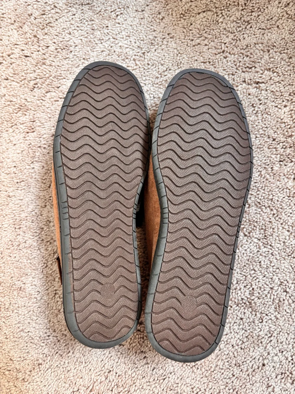 NFL Brown Suede Slip-On Slippers with Red Cardinal Logo